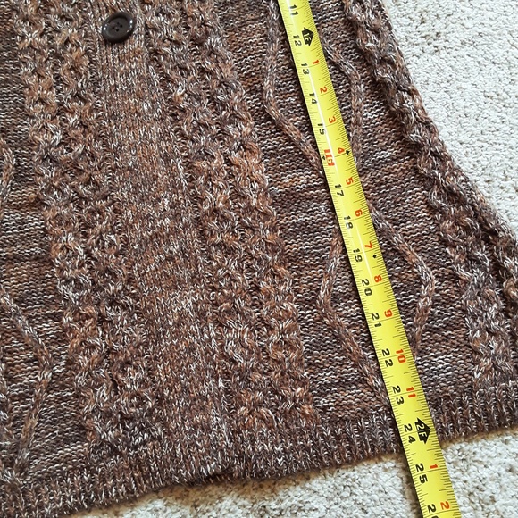 Dressbarn Brown Knit Button Short Sleeve Cardigan Size M - Picture 9 of 13